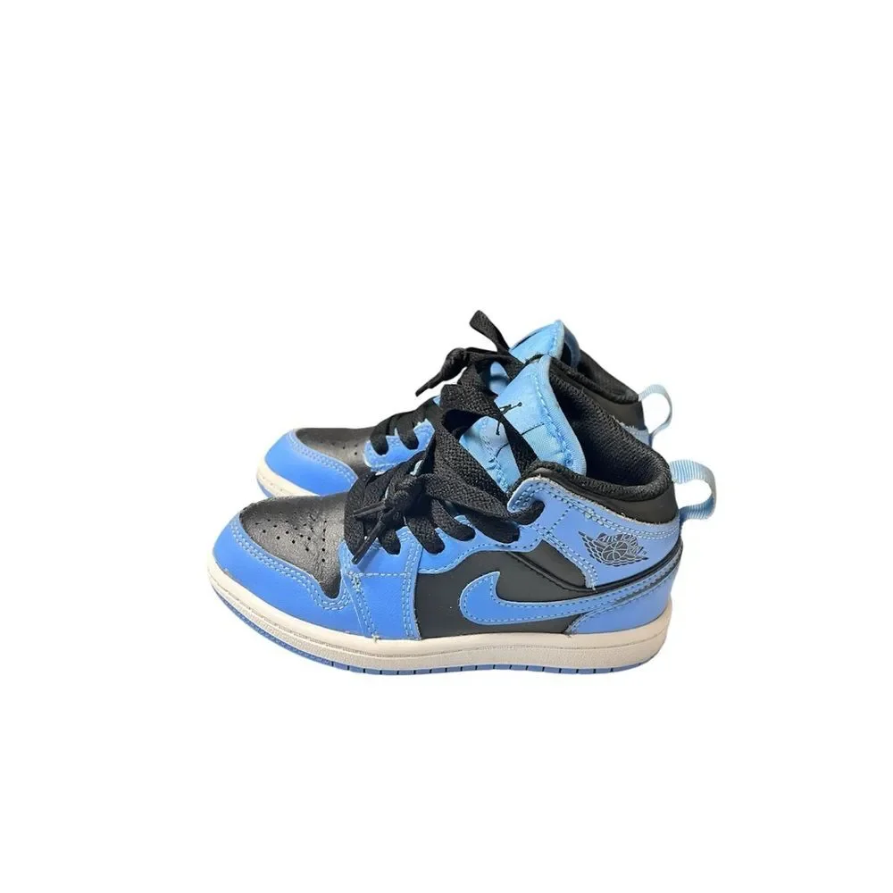 Jordan 1 Mid University Blue Black Sz 11 c
